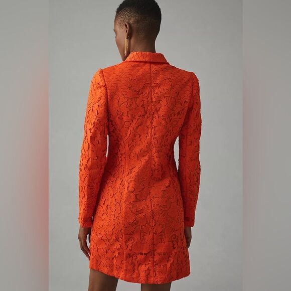 Anthropologie Pankaj & Nidhi Laser Cut Embroidered Blazer Dress NWT - Picture 2 of 16